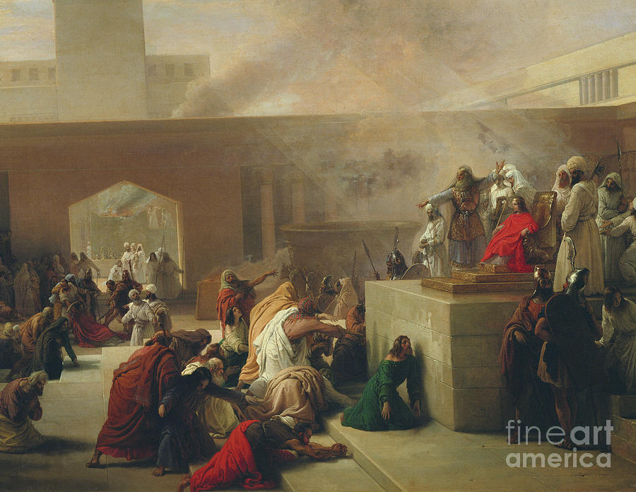 The Coronation Of Joas, 1839 Painting by Francesco Hayez