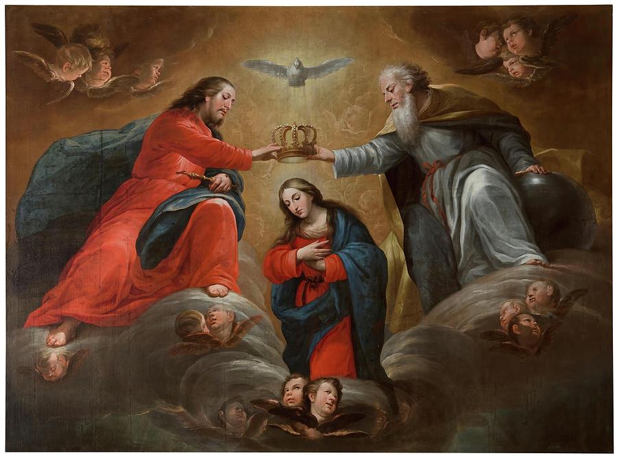 The Coronation of the Virgin. Late XVII - Early XVIII century. Oil on canvas. Painting by Pedro De Calabria