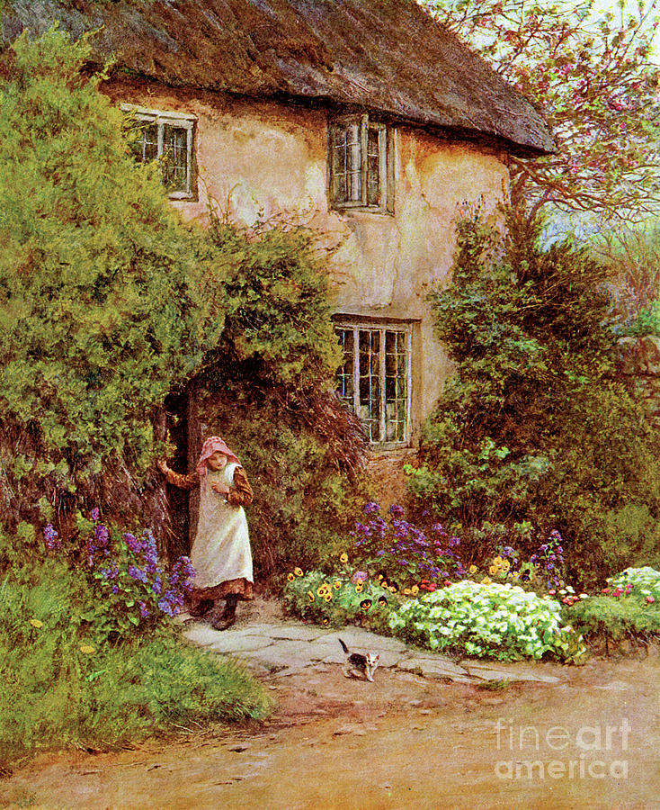 The Cottage Door, 1899 Drawing by Print Collector