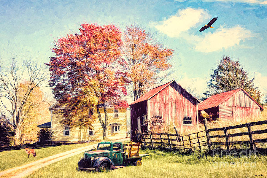 Old Barn Mixed Media - The Country Homestead by Tina LeCour Old Barn Mixed Media - The Country Homestead by Tina LeCour