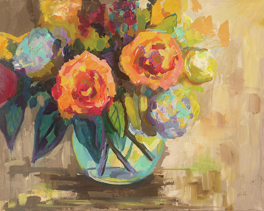 Bouquets Painting - The Couple by Jeanette Vertentes Bouquets Painting - The Couple by Jeanette Vertentes