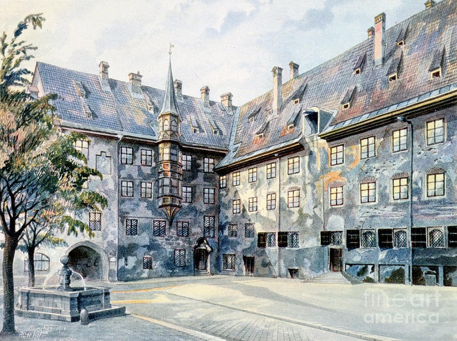 The Courtyard Of The Old Residenz Drawing by Print Collector
