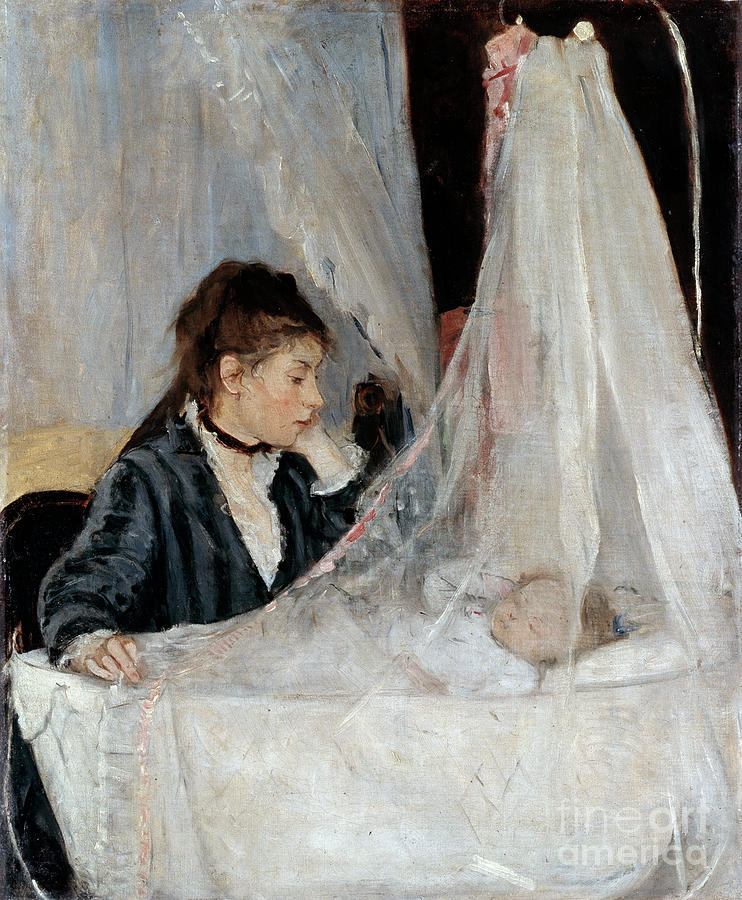 The Cradle, 1873. Artist Berthe Morisot Drawing by Heritage Images
