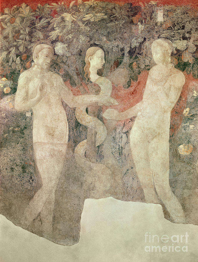 The Creation Of Eve And Original Sin Detail Of Original Sin Painting by Paolo Uccello
