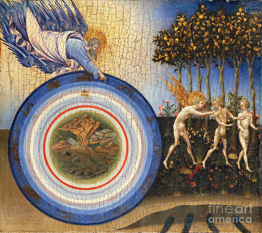 Snake Painting - The Creation Of The World And The Expulsion From Paradise, 1445 by Giovanni Di Paolo Di Grazia