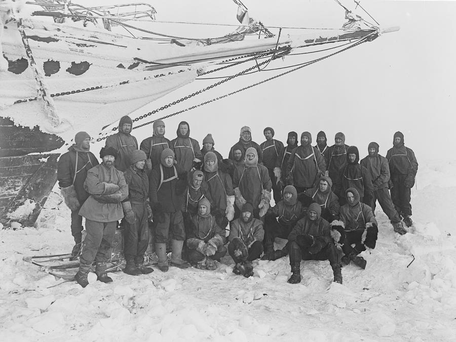 The Crew Of The Endurance On The Ice Photograph by Royal Geographical Society