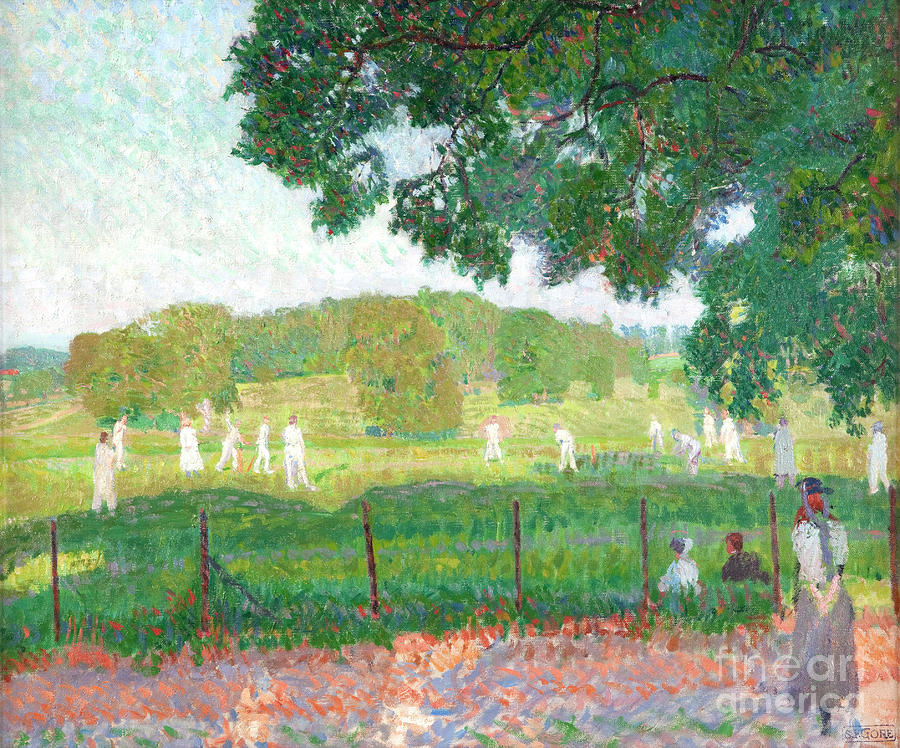 The Cricket Match, 1909 Painting by Spencer Frederick Gore