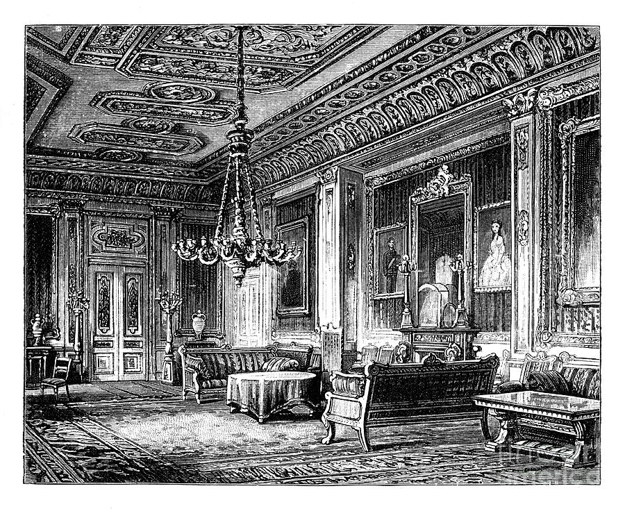 The Crimson Drawing-room, Windsor Drawing by Print Collector