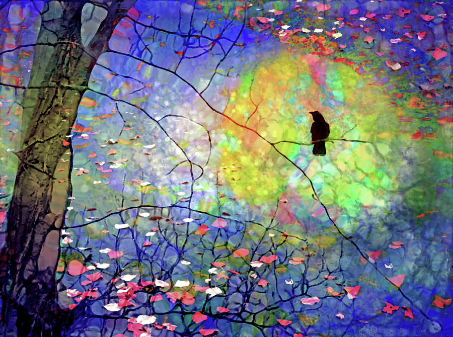 The Crow tucks its silhouette into the glow of the moon by Tara Turner The Crow tucks its silhouette into the glow of the moon by Tara Turner