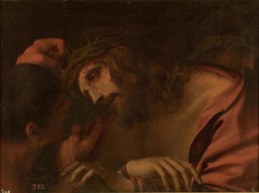 The Crowning with Thorns. XVII century. Oil on ... Painting by Andrea Sacchi -1599-1661-