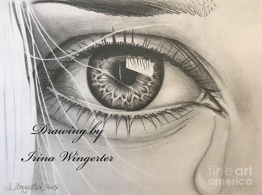 The Crying Eye Drawing By Irina Wingerter