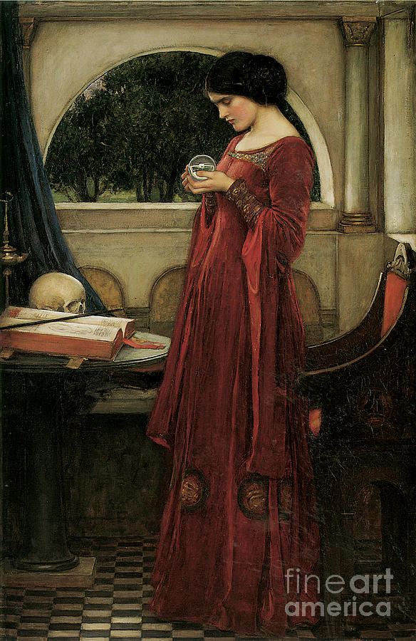 The Crystal Ball. Artist Waterhouse Drawing by Heritage Images The Crystal Ball. Artist Waterhouse Drawing by Heritage Images