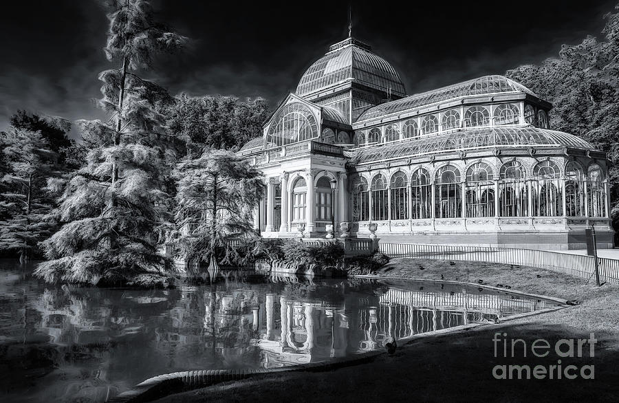 The Crystal Palace, Retiro Park, Madrid - Monochrome Photograph by Philip Preston
