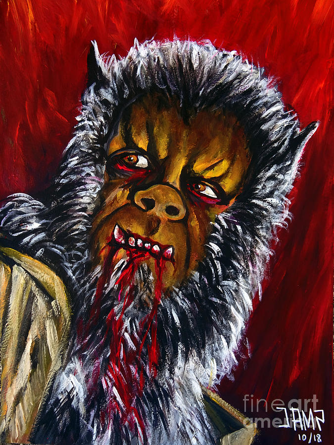 Oliver Reed Painting - The Curse of the werewolf by Jose Antonio Mendez