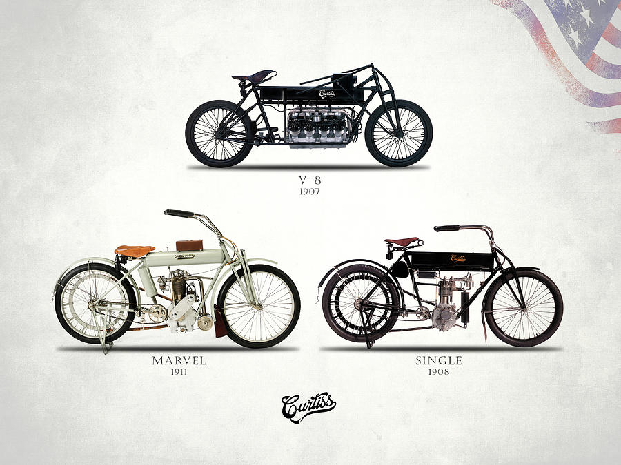 Transportation Photograph - The Curtiss Motorcycle Collection by Mark Rogan
