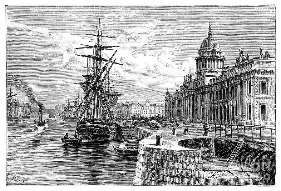 The Custom House, Dublin, Ireland Drawing by Print Collector