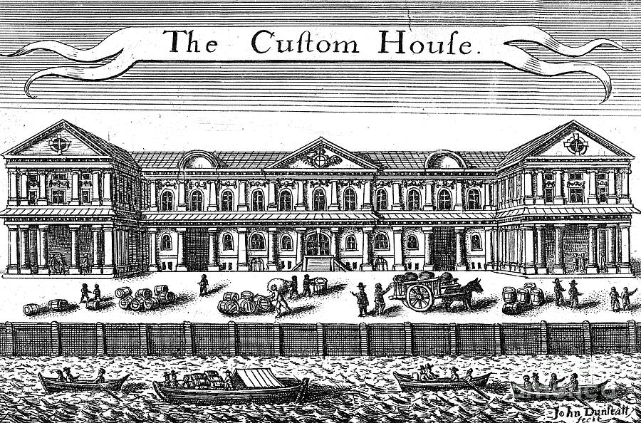 The Custom House, London, C1660. Artist Drawing by Print Collector