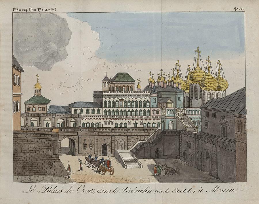 The Czar s Palace  in the Kremelin  or the citadel in Moscow 1808 Painting by Celestial Images