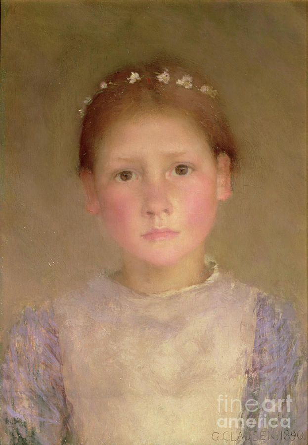 The Daisy Wreath - A Study In Low Light, 1890 Photograph by George Clausen