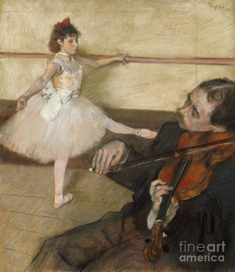 The Dance Lesson, C.1879 (pastel) Painting by Edgar Degas