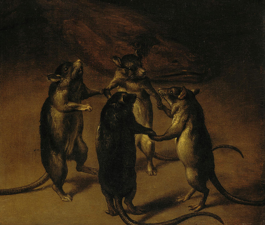 Mouse Painting - The Dance of the Rats, 1690 by Ferdinand van Kessel