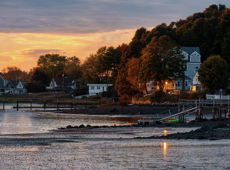The Danvers River at Low Tide at Sunset Photograph by Scott Hufford