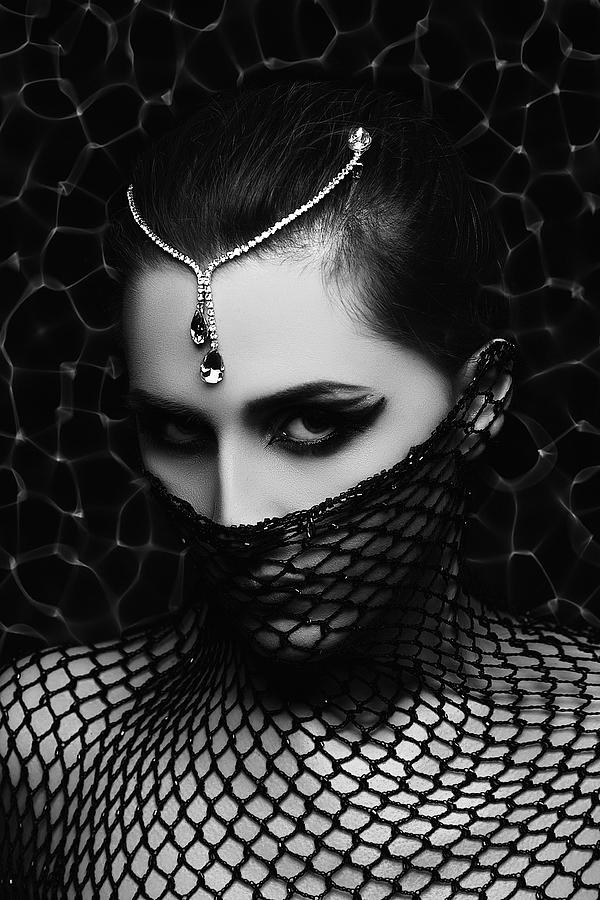Black And White Photograph - The Darkness In Her Veins by Ruslan Bolgov (axe)