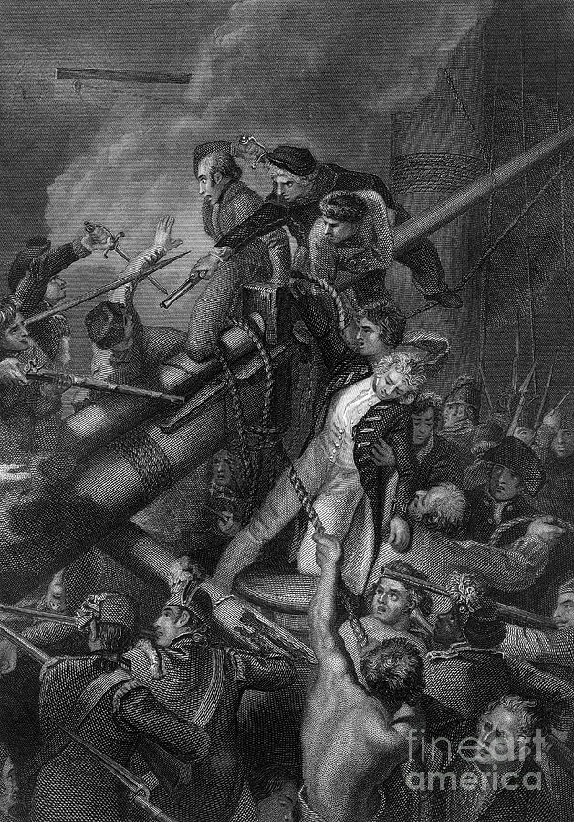 The Death Of Captain Faulknor, 1795 Drawing by Print Collector