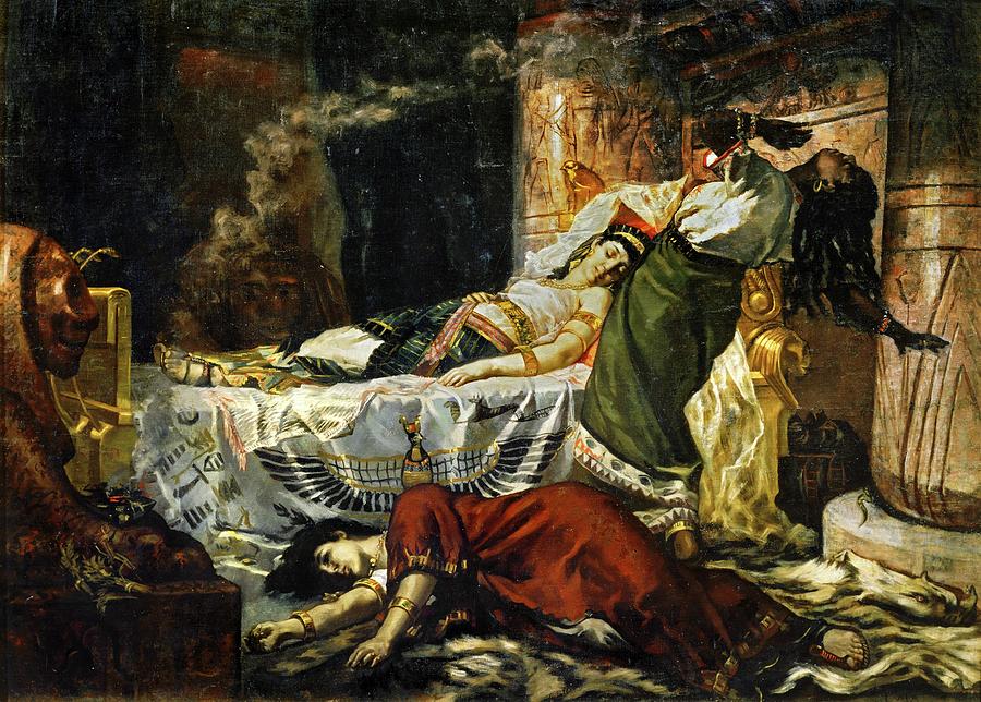 The Death of Cleopatra, 1881, Oil on canvas. Juan Luna y Novicio . Painting by Juan Luna -1857-1899-