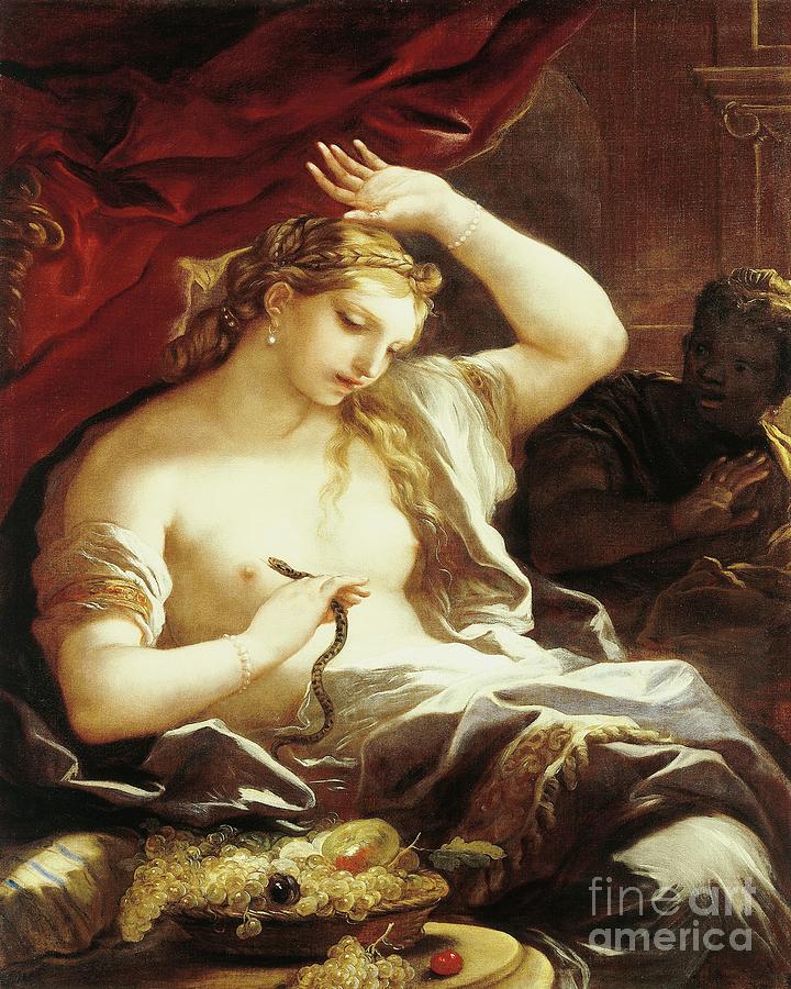 The Death Of Cleopatra By Luca Giordano, Oil On Canvas Painting by Luca Giordano