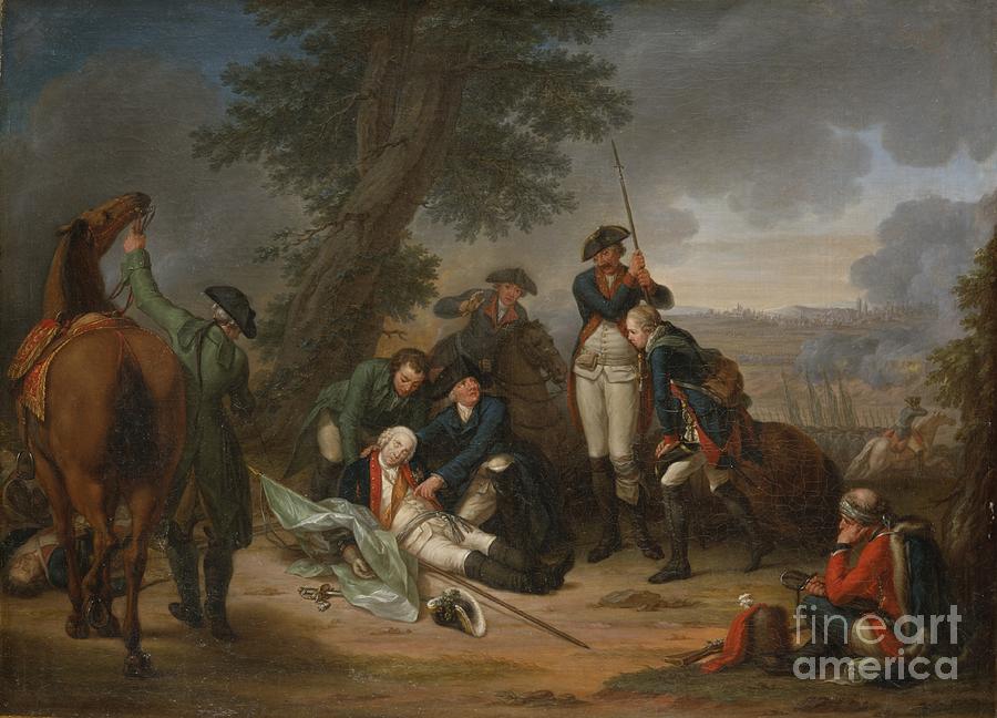 Tree Painting - The Death Of Field Marshal Schwerin At The Battle Of Prague by Johann Christoph Frisch