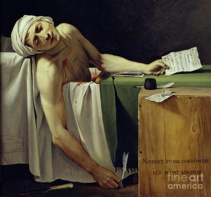 The Death Of John Paul Marat Painting by Jacques Louis David
