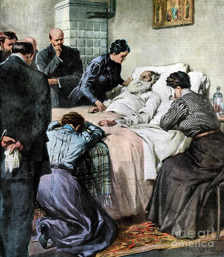The Death Of Leo Tolstoy, Russian Drawing by Print Collector