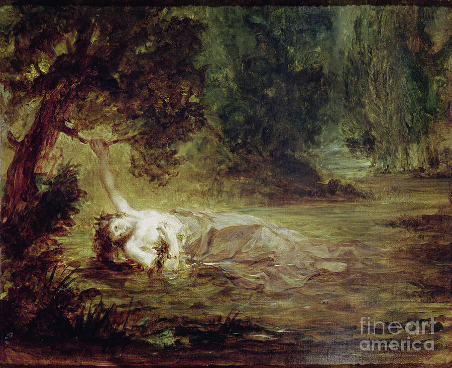 The Death Of Ophelia, 1838 Painting by Eugene Delacroix