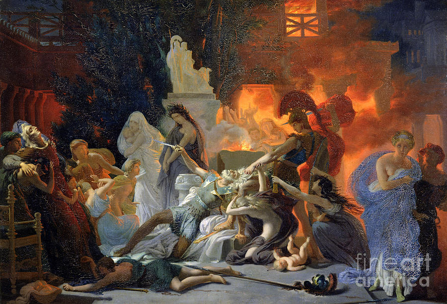 The Death Of Priam, C.1817 Painting by Baron Pierre-narcisse Guerin