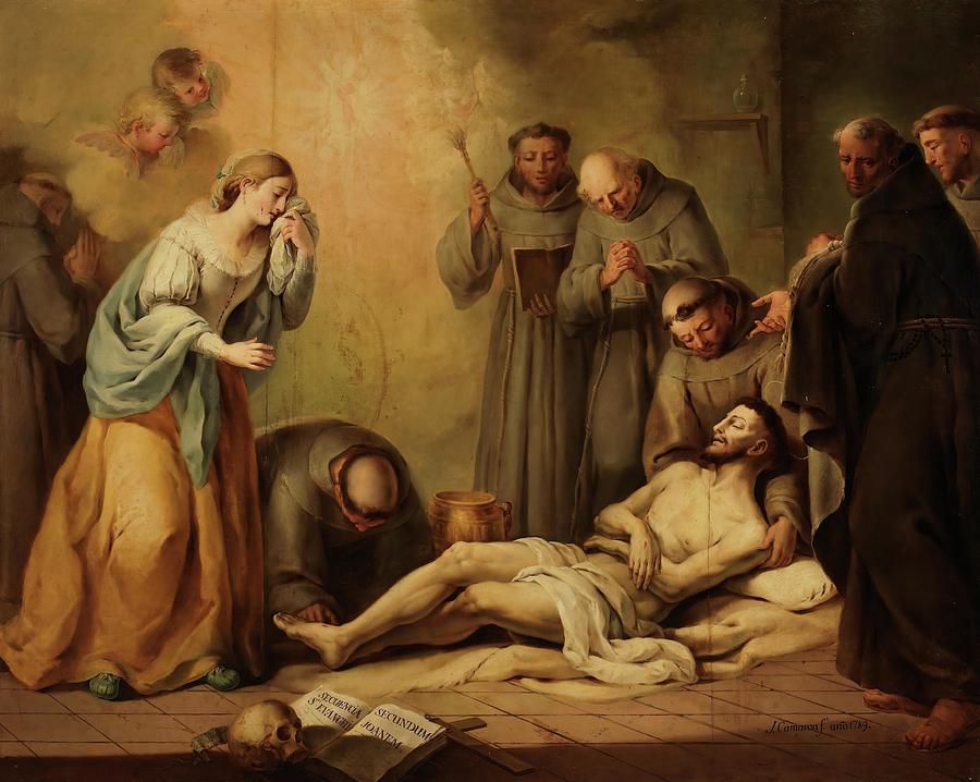 The Death of Saint Francis. 1789. Oil on canvas. Painting by Jose Camaron Bonanat Jose Camaron