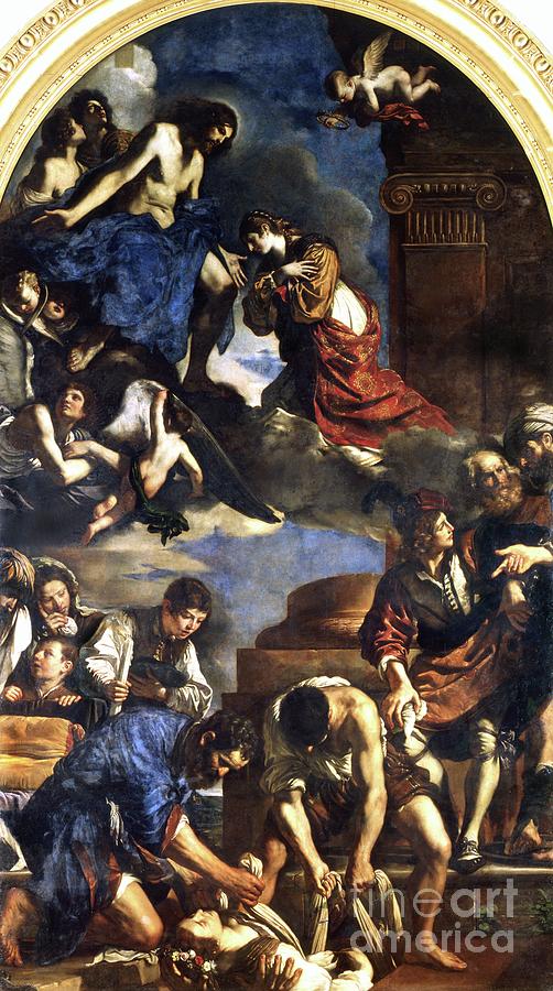 Angel Painting - The Death Of Saint Petronilla, 1621-22 by Guercino