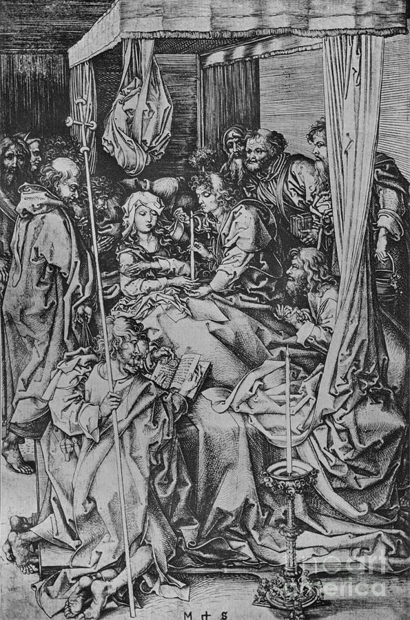 The Death Of The Virgin C 1475 Drawing by Print Collector