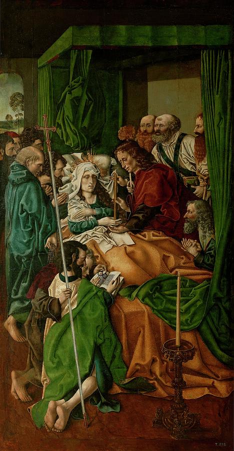The Death of the Virgin, ca. 1500, Spanish School, Panel, 212 cm x 113 c... Painting by Master of the Sisla -15th-16th cent -
