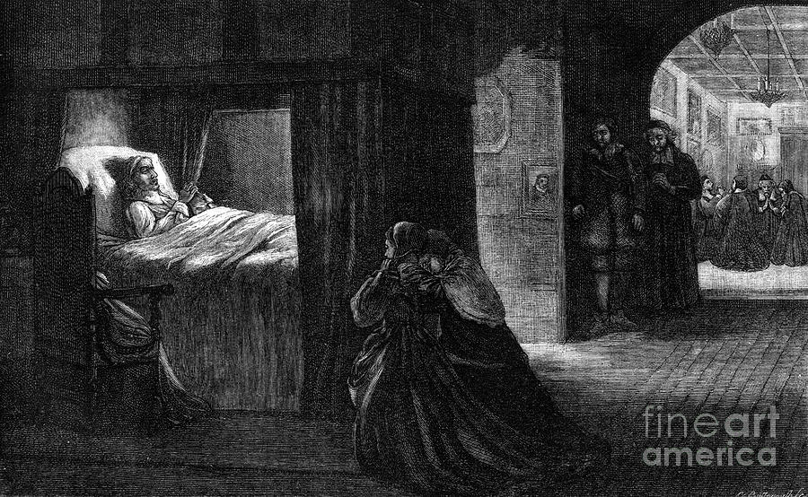 The Deathbed Of Oliver Cromwell, 3 Drawing by Print Collector