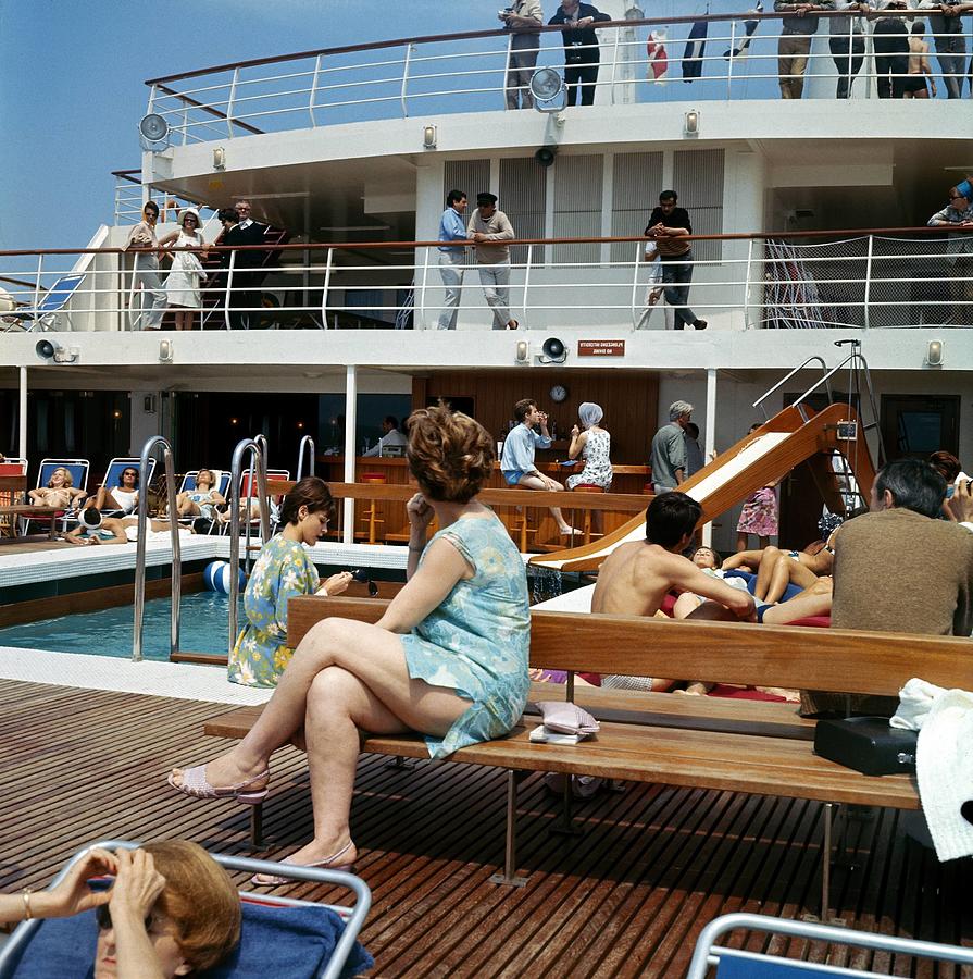 The Decks And Pool Of The Ocean Liner Photograph by Keystone-france