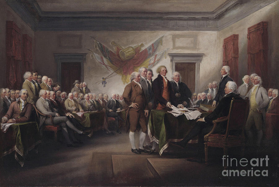 John Trumbull Painting - The Declaration Of Independence, July 4, 1776, 1817 (oil On Canvas) by John Trumbull