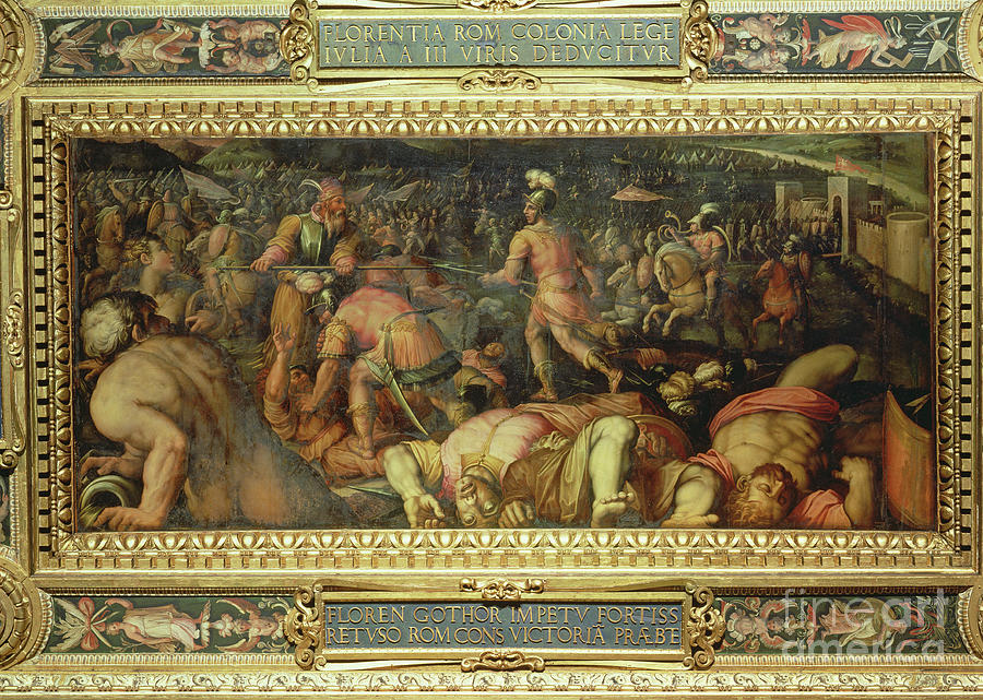 The Defeat Of Radagasio From The Ceiling Of The Salone Dei Cinquecento ...