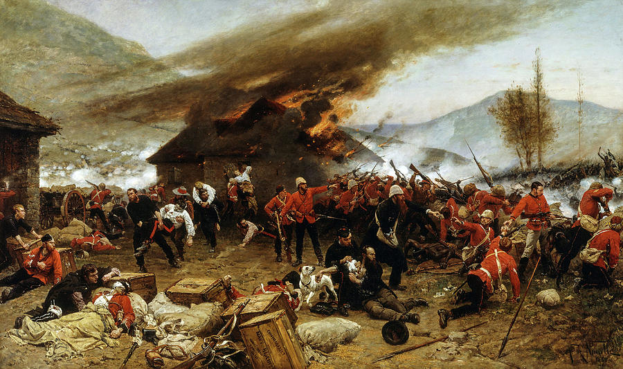 Rorke Painting - The defence of Rorkes Drift 1879, 1880 by Alphonse de Neuville