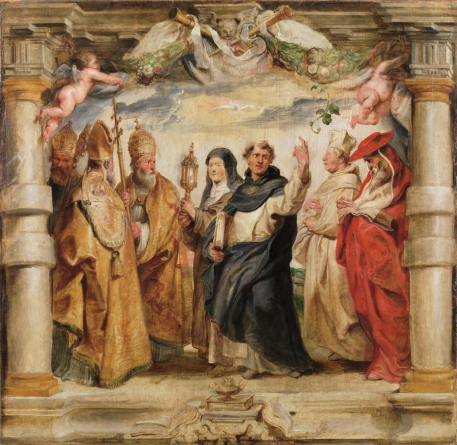The Defenders of the Eucharist. Ca. 1625. Oil on panel. Painting by Peter Paul Rubens -1577-1640-