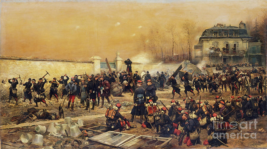 The Defense Of Champigny Drawing by Heritage Images