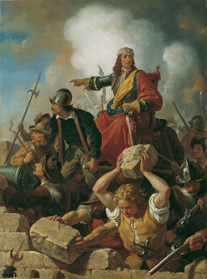 The defense of Vienna against the Turks 1683 Painting by Karl von Blaas