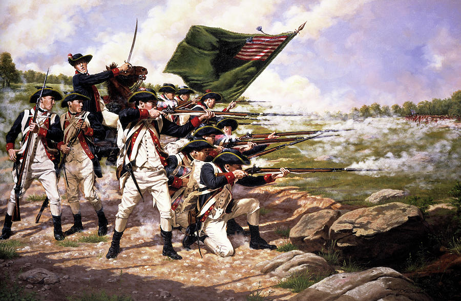 The Delaware Regiment At The Battle Of Long Island 1776 Painting by Mountain Dreams