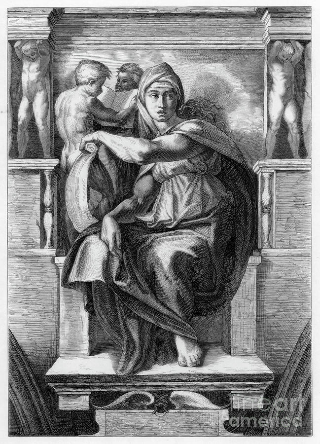 The Delphic Sibyl, 1509 1870. Artist Drawing by Print Collector