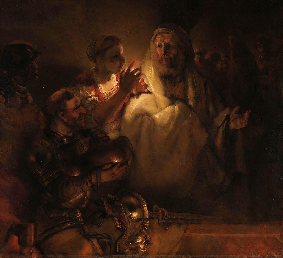 Peter Painting - The Denial of St Peter by Vincent Monozlay